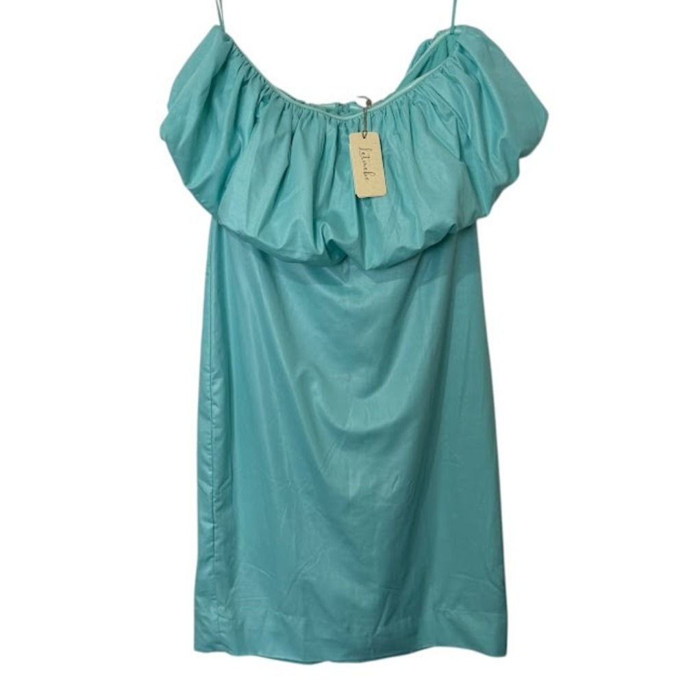 New w/ Tags Anthropologie Let Me Be Teal Blue Slim Bubble Midi Cocktail Dress XL